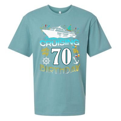 funny Cruising Into My 70 Year Old Birthday Crew Sueded Cloud Jersey T-Shirt