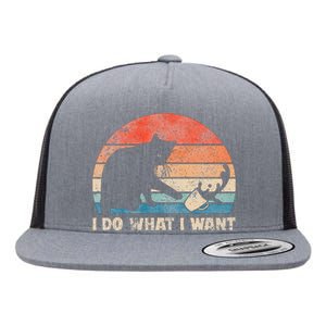 Funny Cat I Do What I Want Cat Cat Lover Cat Humor Cat Flat Bill Trucker Hat