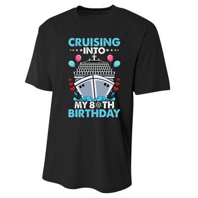 funny Cruising Into My 80th Birthday 80 Year Old Cruise Performance Sprint T-Shirt