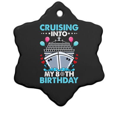 funny Cruising Into My 80th Birthday 80 Year Old Cruise Ceramic Star Ornament