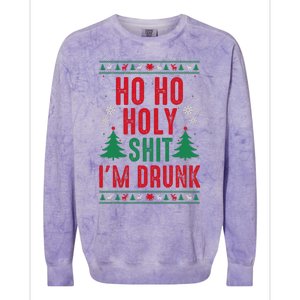 Funny Christmas I Ho Ho Holy Shit IM Drunk Colorblast Crewneck Sweatshirt