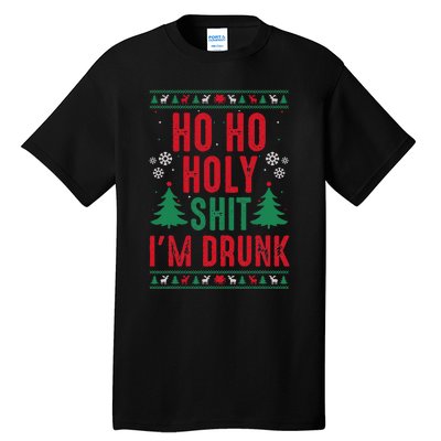 Funny Christmas I Ho Ho Holy Shit IM Drunk Tall T-Shirt