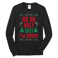 Funny Christmas I Ho Ho Holy Shit IM Drunk Tall Long Sleeve T-Shirt