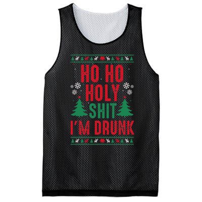 Funny Christmas I Ho Ho Holy Shit IM Drunk Mesh Reversible Basketball Jersey Tank