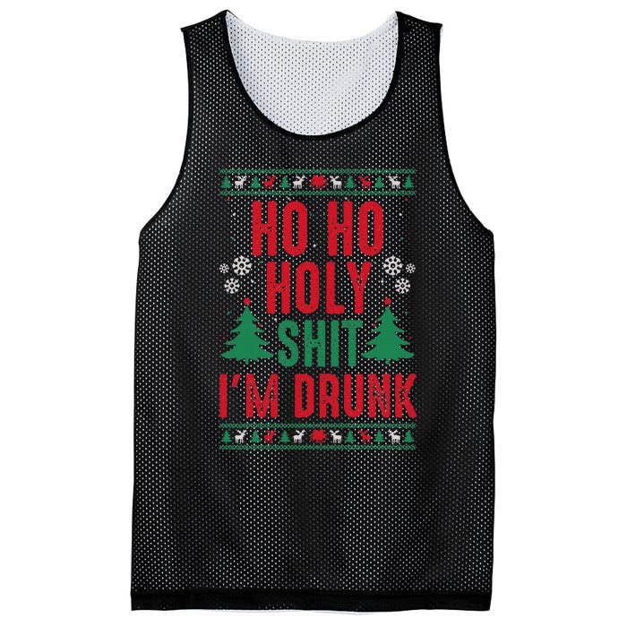 Funny Christmas I Ho Ho Holy Shit IM Drunk Mesh Reversible Basketball Jersey Tank