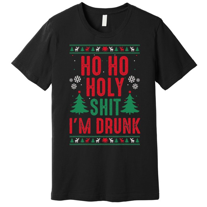 Funny Christmas I Ho Ho Holy Shit IM Drunk Premium T-Shirt