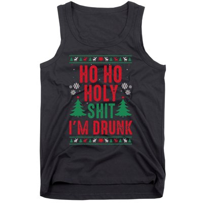 Funny Christmas I Ho Ho Holy Shit IM Drunk Tank Top