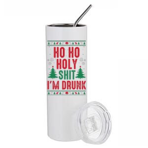 Funny Christmas I Ho Ho Holy Shit IM Drunk Stainless Steel Tumbler