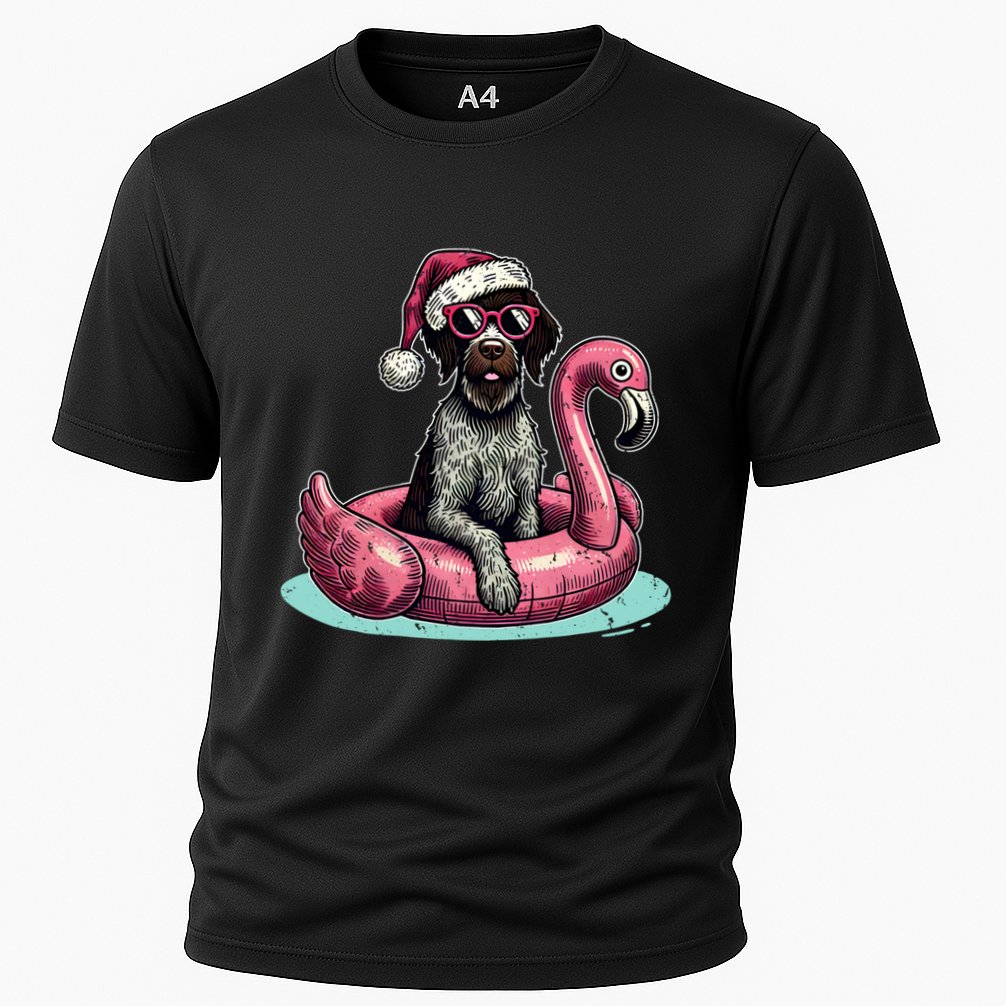 Funny Christmas In July Gwp Dog Mom Santa Flamingo Floatie Cool Gift Performance Shirt