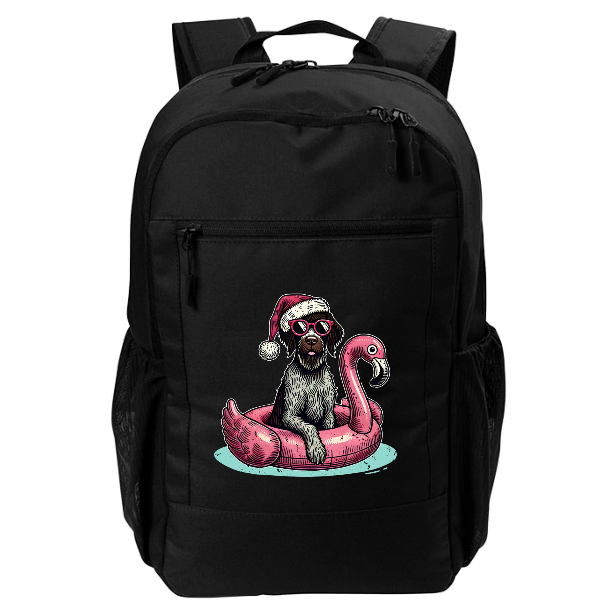 Funny Christmas In July Gwp Dog Mom Santa Flamingo Floatie Cool Gift Backpack