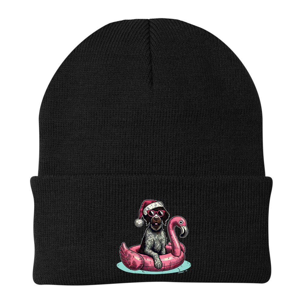 Funny Christmas In July Gwp Dog Mom Santa Flamingo Floatie Cool Gift Beanie