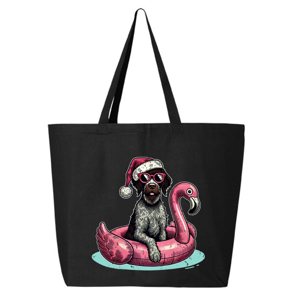 Funny Christmas In July Gwp Dog Mom Santa Flamingo Floatie Cool Gift 25L Jumbo Tote