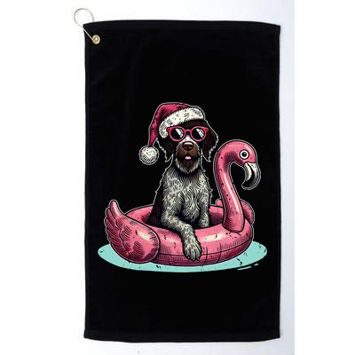 Funny Christmas In July Gwp Dog Mom Santa Flamingo Floatie Cool Gift Golf Towel