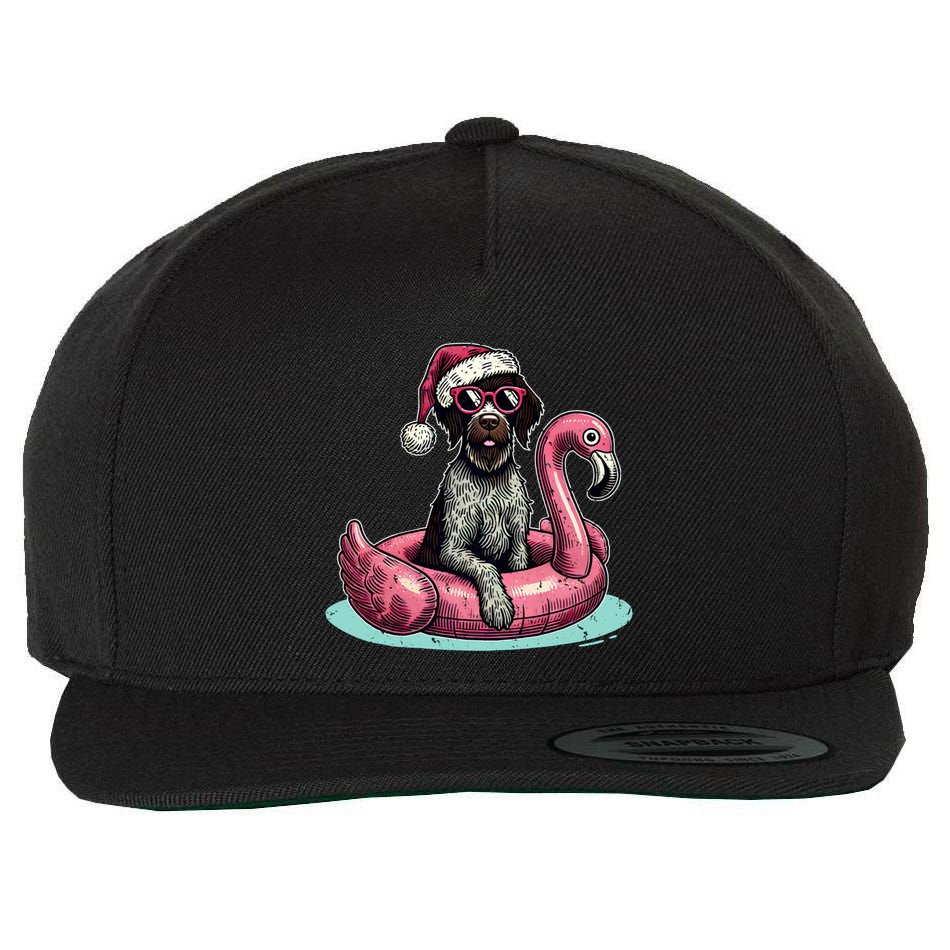 Funny Christmas In July Gwp Dog Mom Santa Flamingo Floatie Cool Gift Wool Snapback Cap