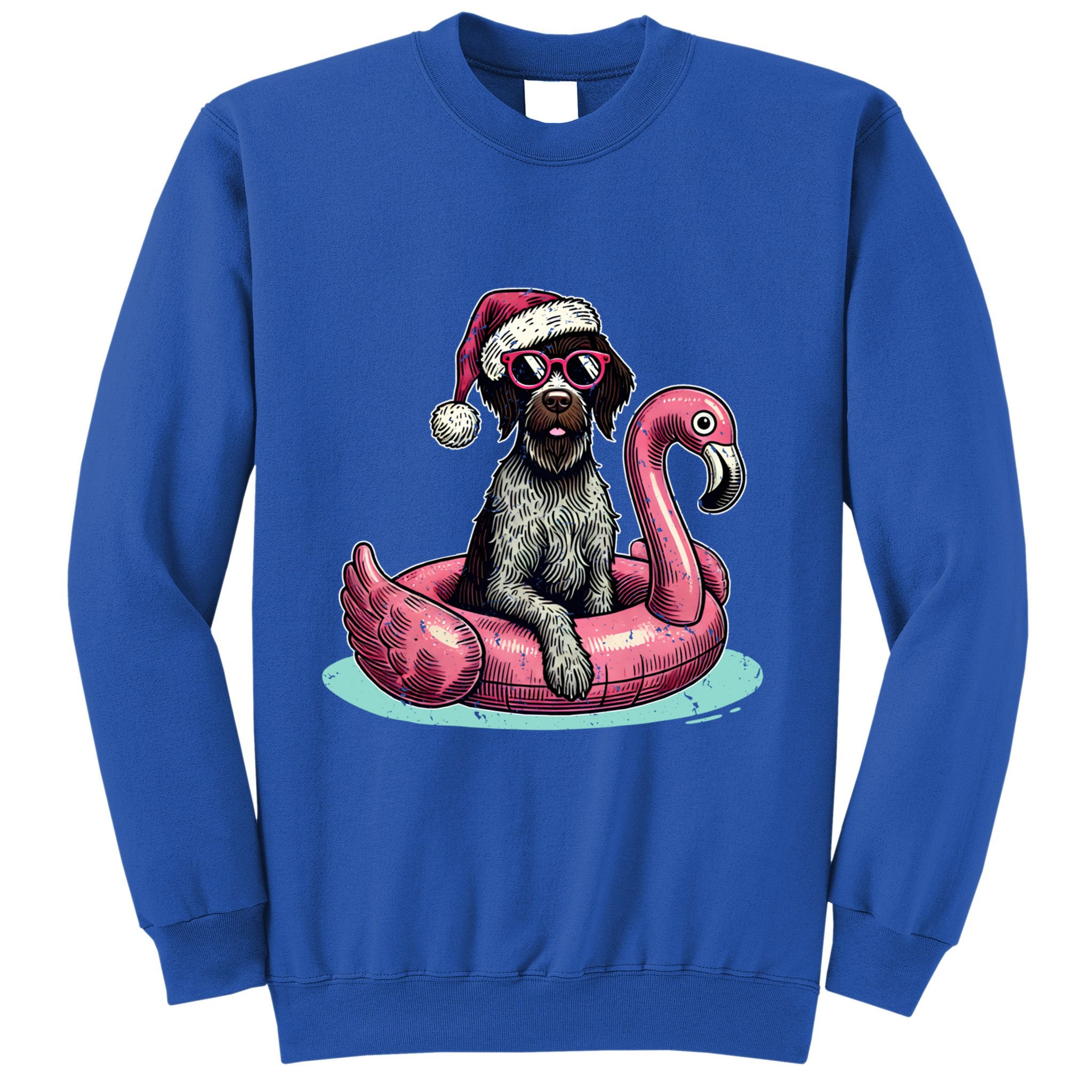 Funny Christmas In July Gwp Dog Mom Santa Flamingo Floatie Cool Gift Sweatshirt