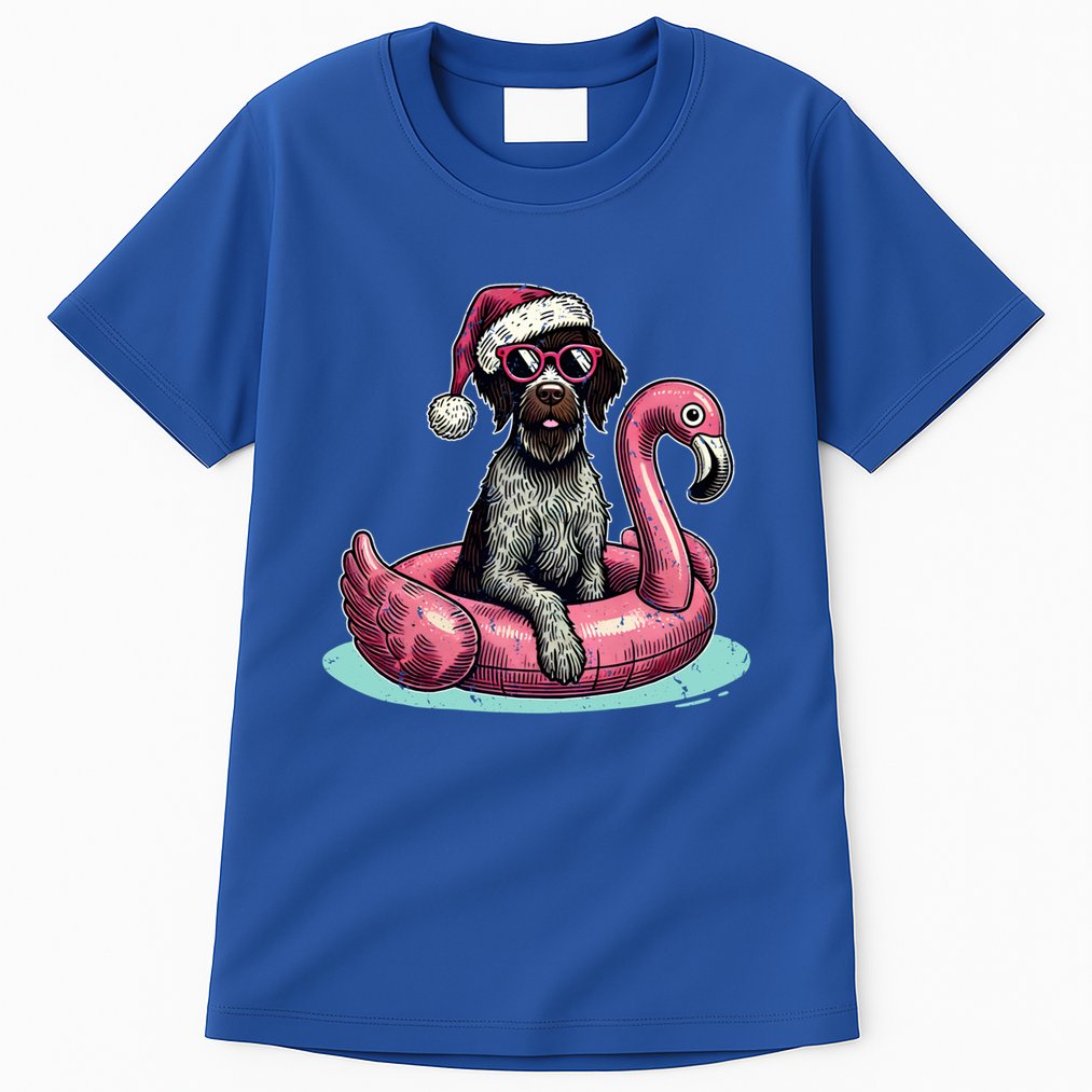 Funny Christmas In July Gwp Dog Mom Santa Flamingo Floatie Cool Gift Tall T-Shirt
