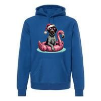 Funny Christmas In July Gwp Dog Mom Santa Flamingo Floatie Cool Gift Premium Hoodie