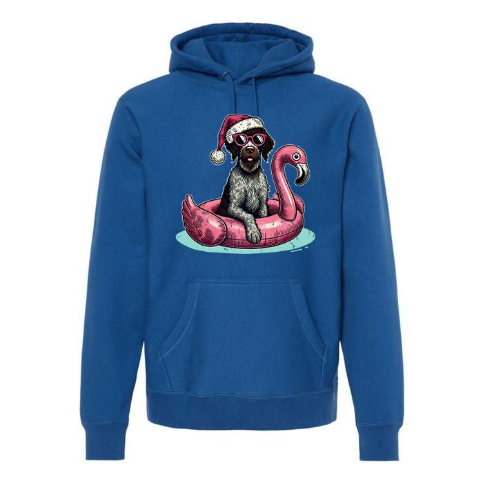 Funny Christmas In July Gwp Dog Mom Santa Flamingo Floatie Cool Gift Premium Hoodie