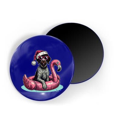 Funny Christmas In July Gwp Dog Mom Santa Flamingo Floatie Cool Gift Magnet