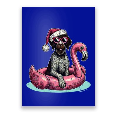 Funny Christmas In July Gwp Dog Mom Santa Flamingo Floatie Cool Gift Poster