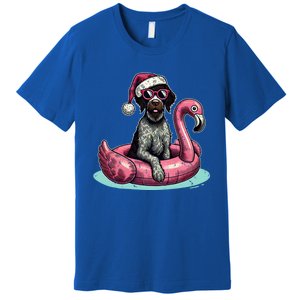 Funny Christmas In July Gwp Dog Mom Santa Flamingo Floatie Cool Gift Premium T-Shirt