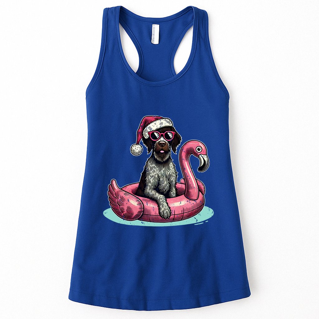 Funny Christmas In July Gwp Dog Mom Santa Flamingo Floatie Cool Gift Womens Tank Top