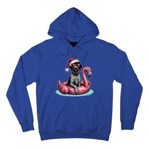 Funny Christmas In July Gwp Dog Mom Santa Flamingo Floatie Cool Gift Tall Hoodie