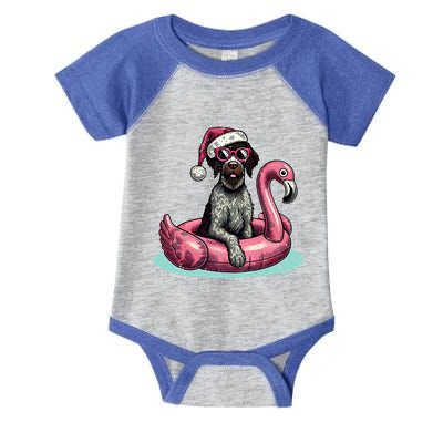 Funny Christmas In July Gwp Dog Mom Santa Flamingo Floatie Cool Gift Infant Baby Jersey Bodysuit