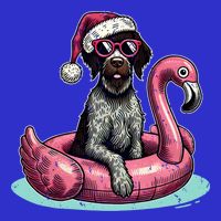 Funny Christmas In July Gwp Dog Mom Santa Flamingo Floatie Cool Gift Toddler T-Shirt