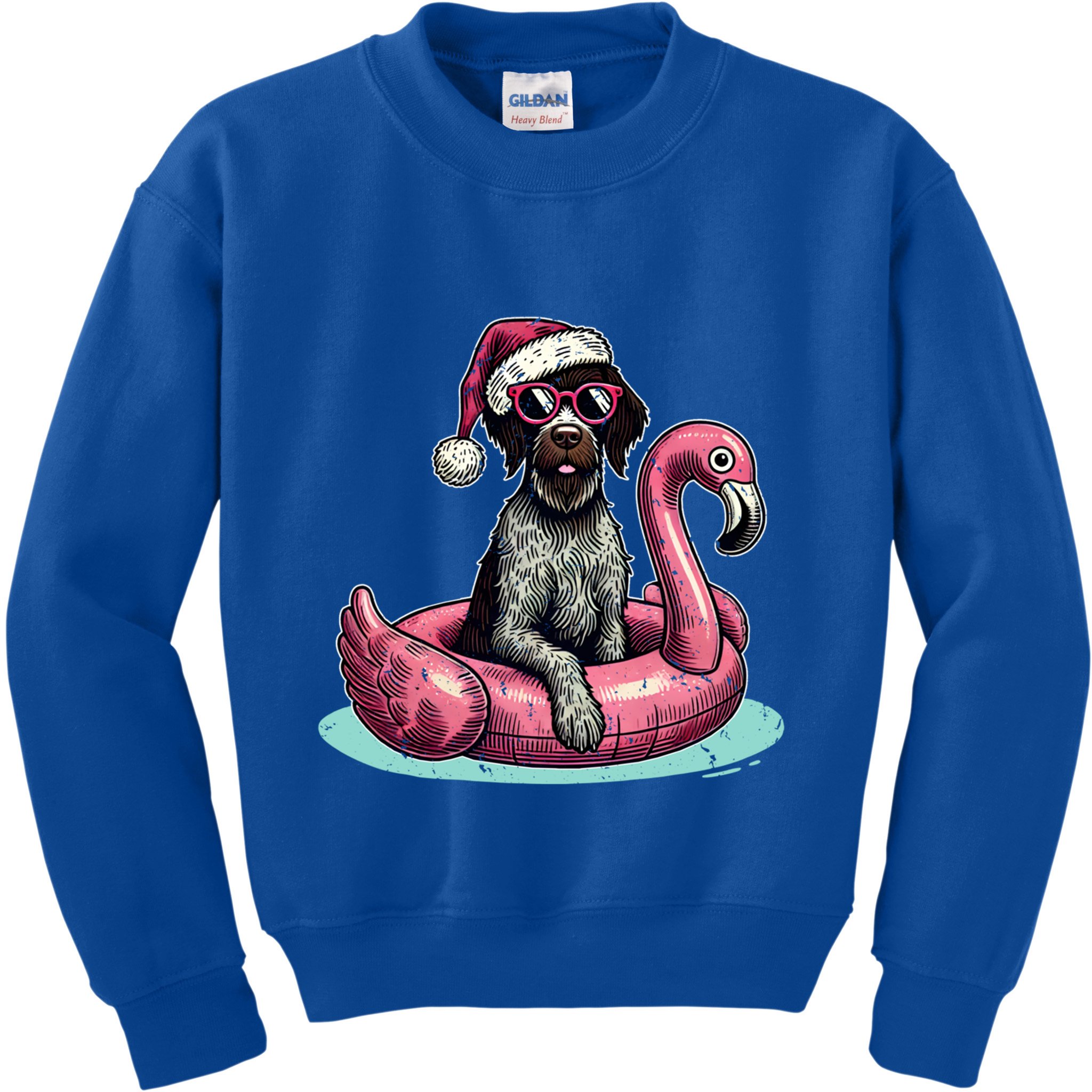 Funny Christmas In July Gwp Dog Mom Santa Flamingo Floatie Cool Gift Kids Sweatshirt