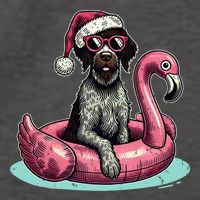Funny Christmas In July Gwp Dog Mom Santa Flamingo Floatie Cool Gift Vector Backpack