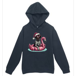 Funny Christmas In July Gwp Dog Mom Santa Flamingo Floatie Cool Gift Urban Pullover Hoodie