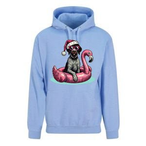 Funny Christmas In July Gwp Dog Mom Santa Flamingo Floatie Cool Gift Unisex Surf Hoodie