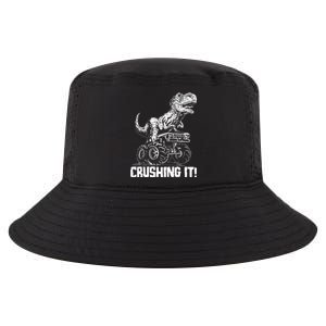 Funny Crushing It T Rex Dinosaur In Monster Truck Cool Comfort Performance Bucket Hat