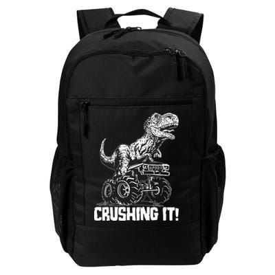 Funny Crushing It T Rex Dinosaur In Monster Truck Backpack