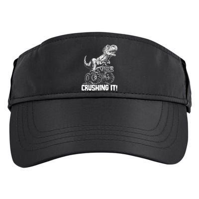 Funny Crushing It T Rex Dinosaur In Monster Truck Adult Drive Performance Visor