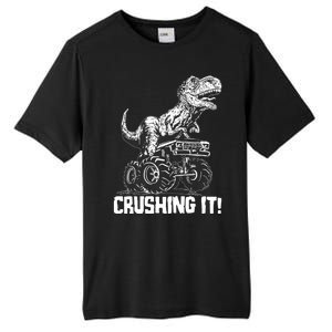 Funny Crushing It T Rex Dinosaur In Monster Truck Tall Fusion ChromaSoft Performance T-Shirt