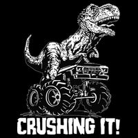 Funny Crushing It T Rex Dinosaur In Monster Truck Drawstring Bag