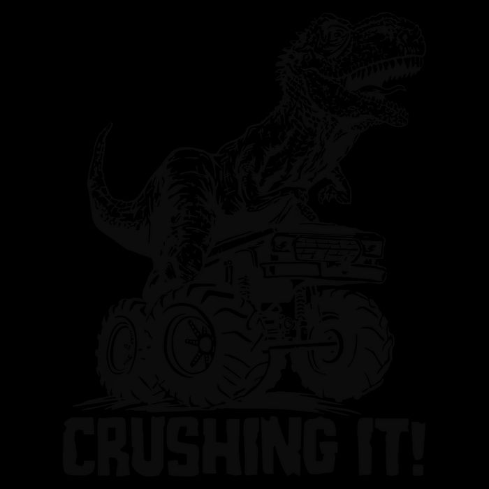 Funny Crushing It T Rex Dinosaur In Monster Truck 16oz Travel Tumbler