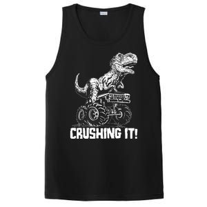 Funny Crushing It T Rex Dinosaur In Monster Truck PosiCharge Competitor Tank