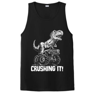 Funny Crushing It T Rex Dinosaur In Monster Truck PosiCharge Competitor Tank
