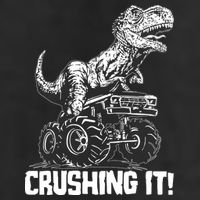 Funny Crushing It T Rex Dinosaur In Monster Truck Golf Towel