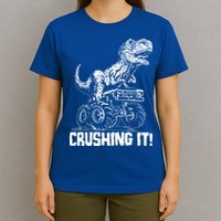 Funny Crushing It T Rex Dinosaur In Monster Truck T-Shirt