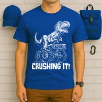 Funny Crushing It T Rex Dinosaur In Monster Truck T-Shirt