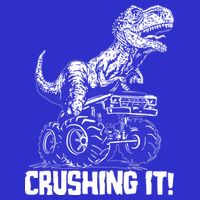 Funny Crushing It T Rex Dinosaur In Monster Truck T-Shirt
