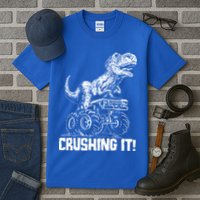 Funny Crushing It T Rex Dinosaur In Monster Truck Tall T-Shirt