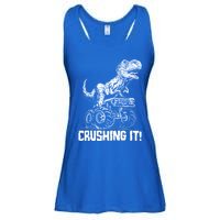 Funny Crushing It T Rex Dinosaur In Monster Truck Ladies Essential Flowy Tank