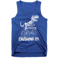 Funny Crushing It T Rex Dinosaur In Monster Truck Tank Top