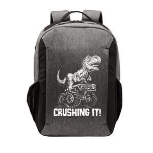 Funny Crushing It T Rex Dinosaur In Monster Truck Vector Backpack