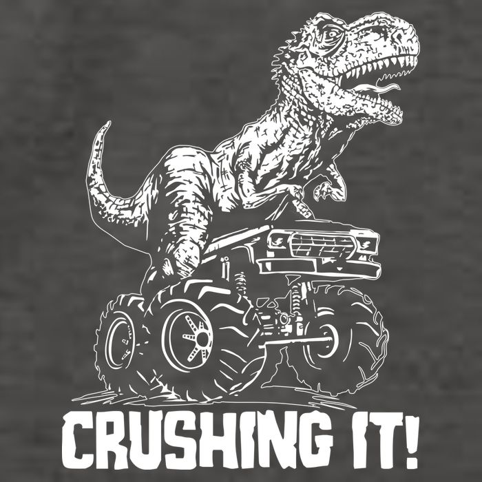 Funny Crushing It T Rex Dinosaur In Monster Truck Vector Backpack